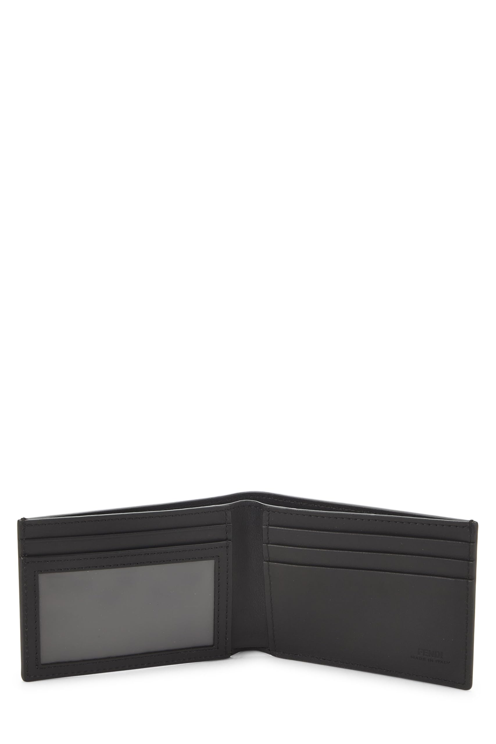 Fendi,  Black Leather Bifold Wallet, Black