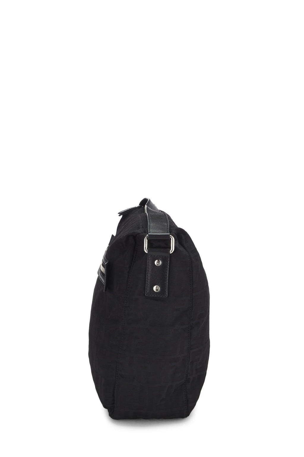Fendi,  Black Zucchino Nylon Messenger Bag, Black