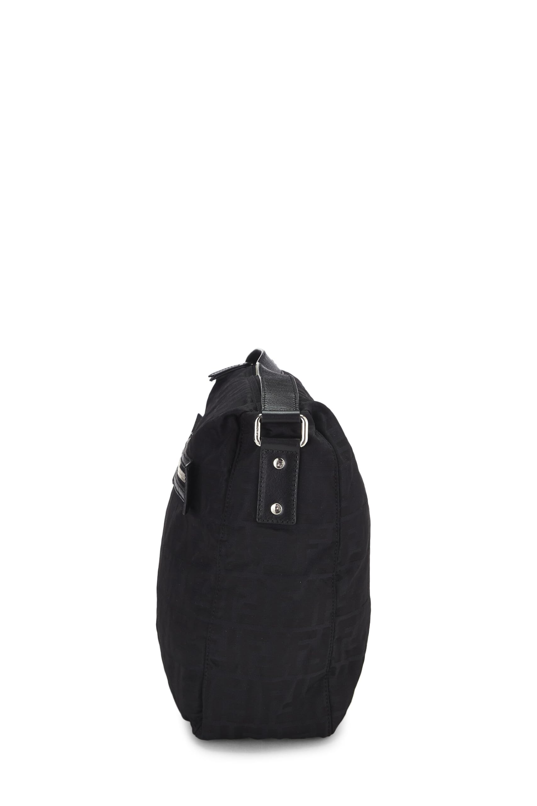 Fendi,  Black Zucchino Nylon Messenger Bag, Black