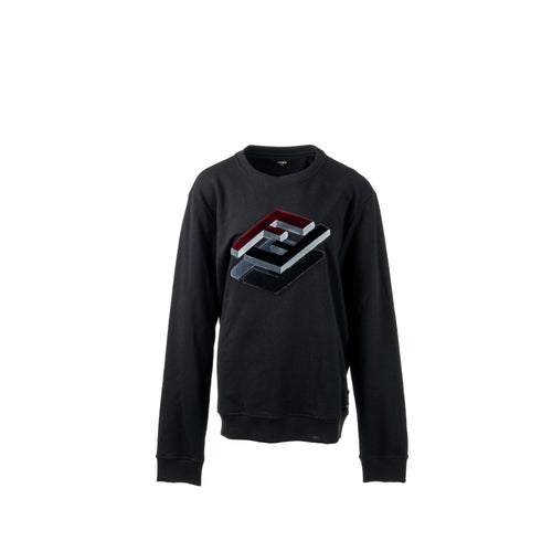 Fendi size XL FF print sweatshirt Viscose black