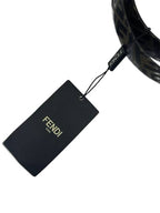 Fendi Embroidered Canvas Belt Brown