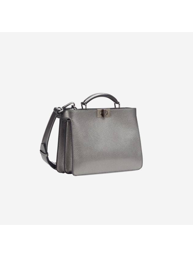 Fendi Peekaboo ISeeU Mini Leather Tote Bag Grey