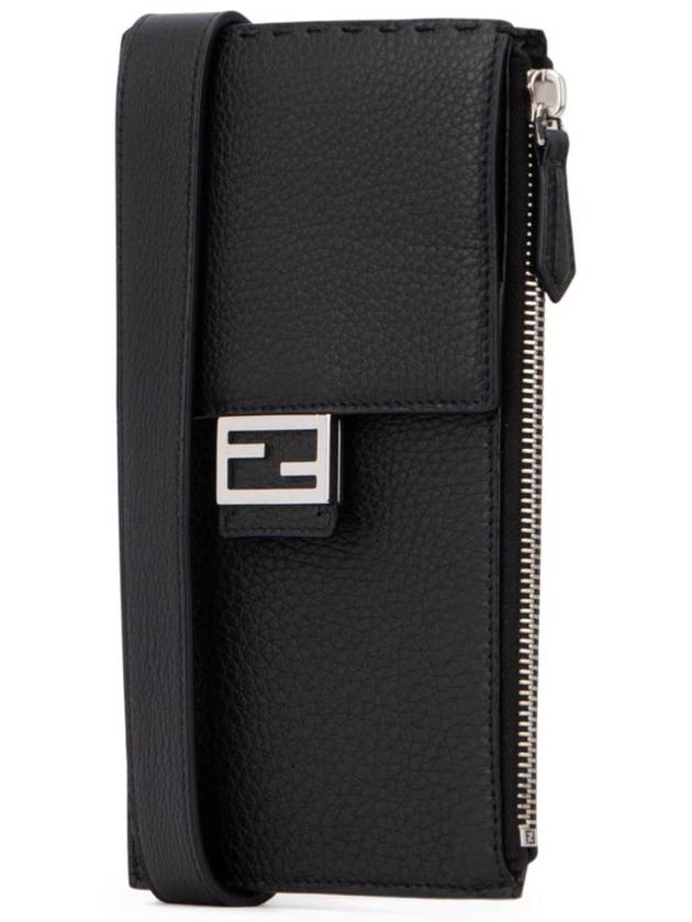 Fendi baguette phone holder cross bag black