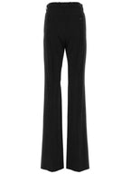 Balenciaga Pinstripe Pleats Front Straight Pants Black