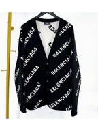 Balenciaga Multi logo wool cardigan black 683351
