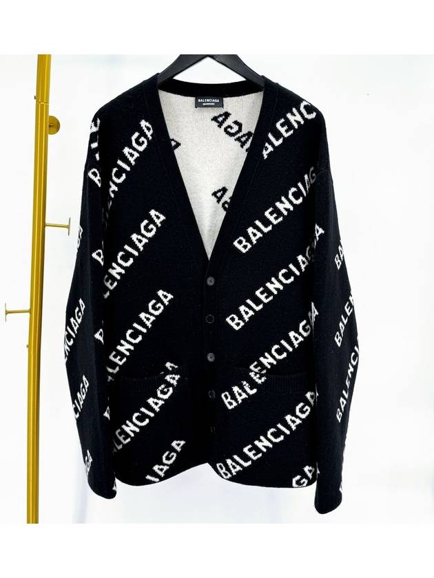 Balenciaga Multi logo wool cardigan black 683351