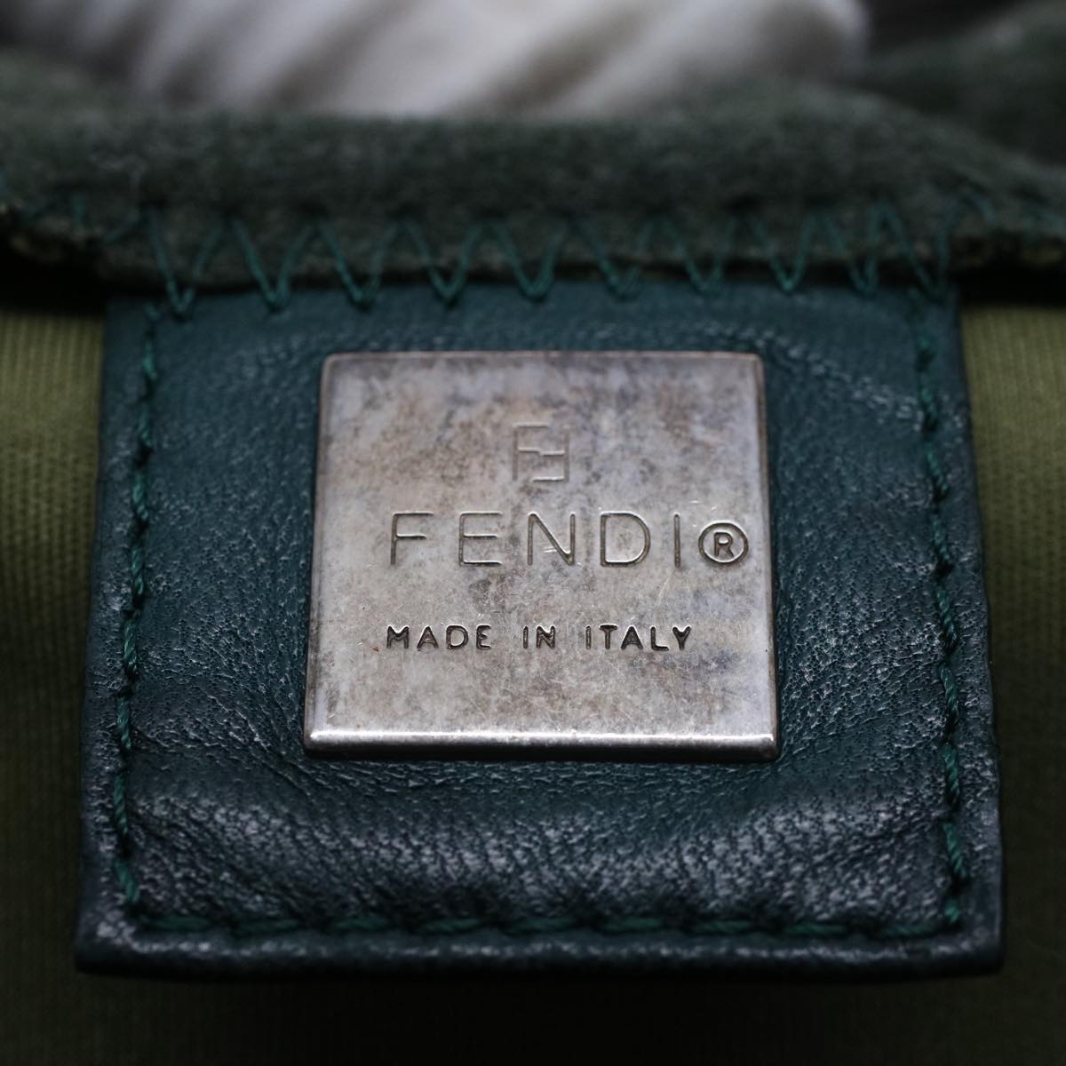 FENDI Mamma Baguette Shoulder Bag Nylon Green52438