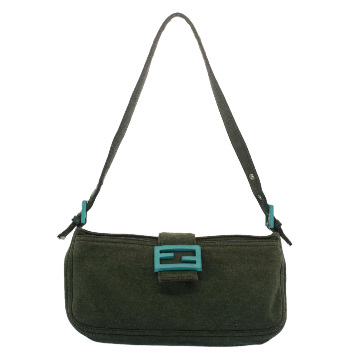 FENDI Mamma Baguette Shoulder Bag Nylon Green52438