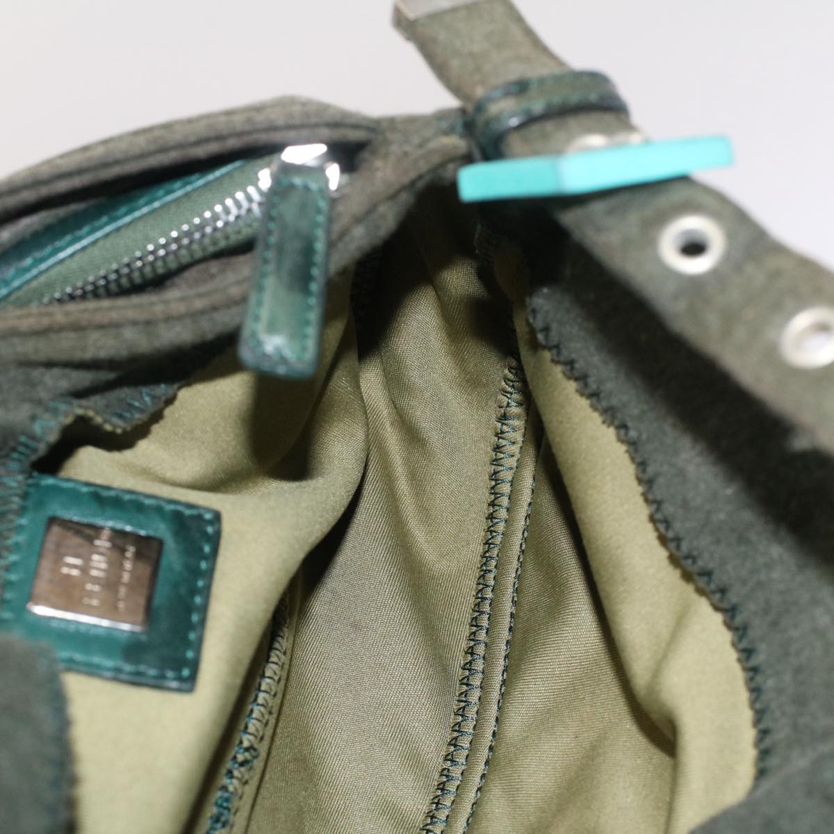 FENDI Mamma Baguette Shoulder Bag Nylon Green52438