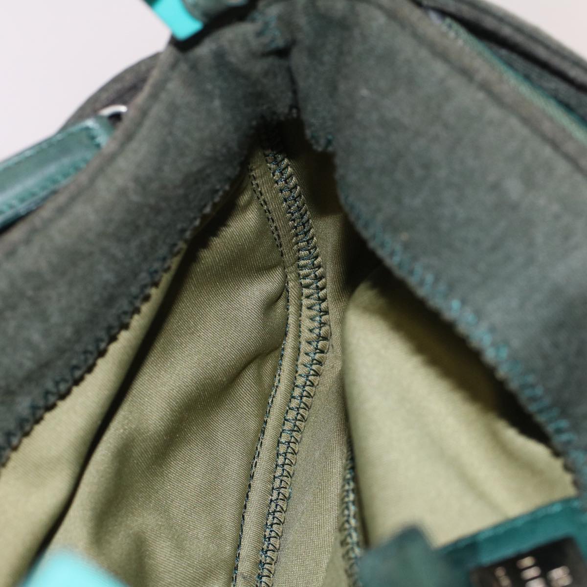 FENDI Mamma Baguette Shoulder Bag Nylon Green52438
