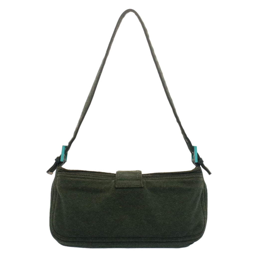 FENDI Mamma Baguette Shoulder Bag Nylon Green52438