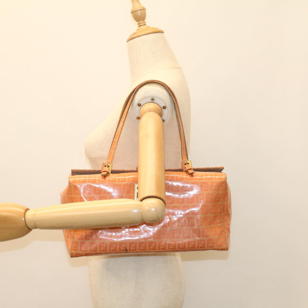 FENDI Zucchino Canvas Mamma Baguette Hand Bag Enamel Orange52439