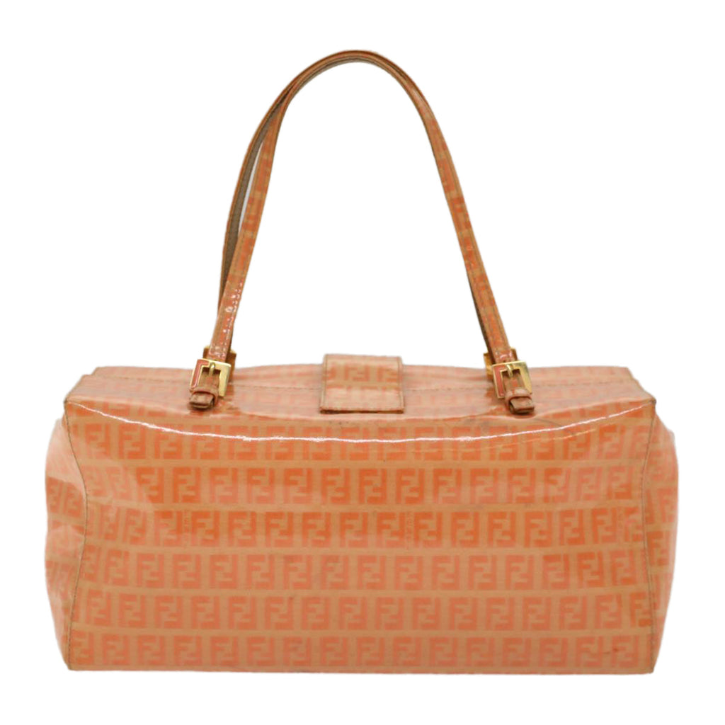 FENDI Zucchino Canvas Mamma Baguette Hand Bag Enamel Orange52439