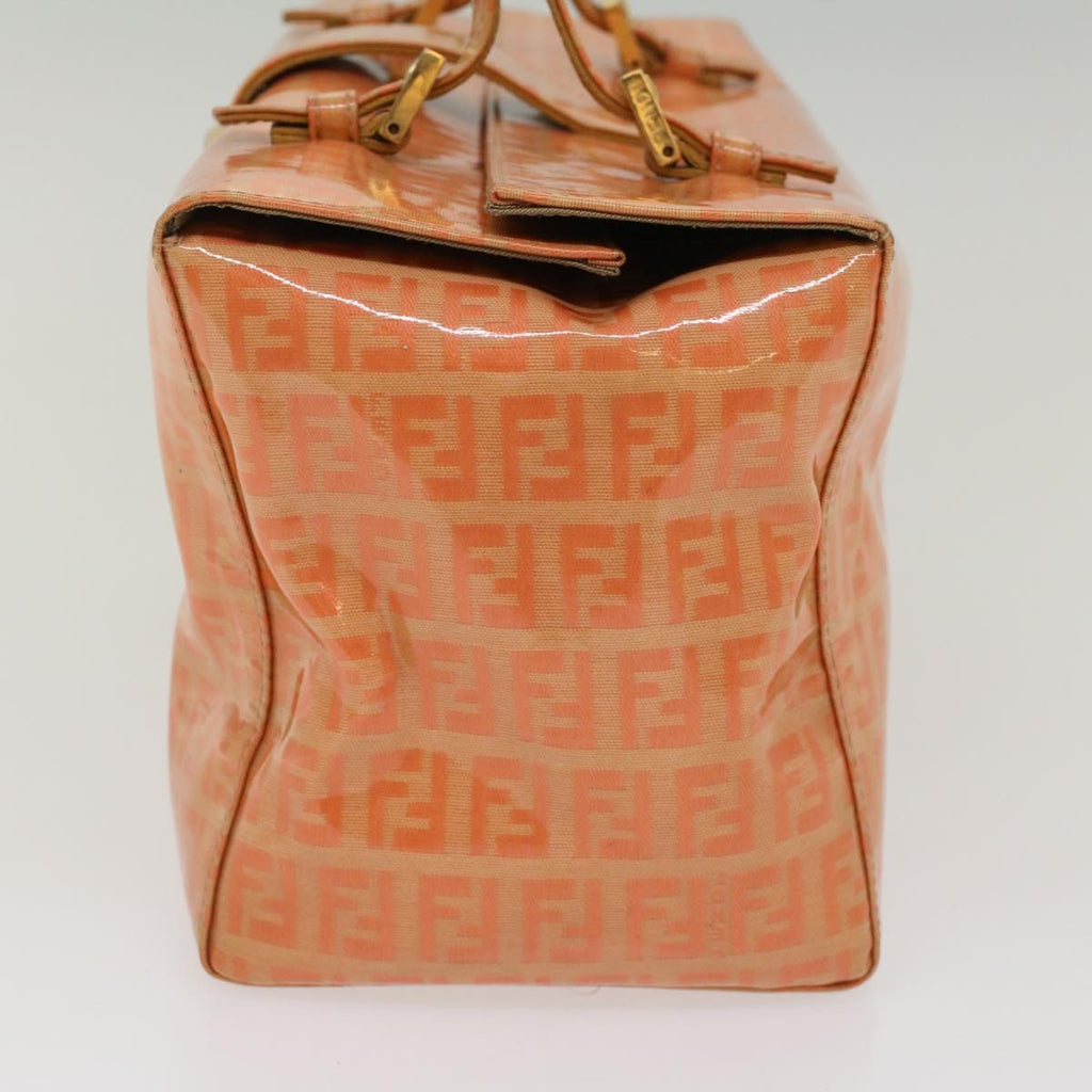 FENDI Zucchino Canvas Mamma Baguette Hand Bag Enamel Orange52439