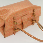 FENDI Zucchino Canvas Mamma Baguette Hand Bag Enamel Orange52439