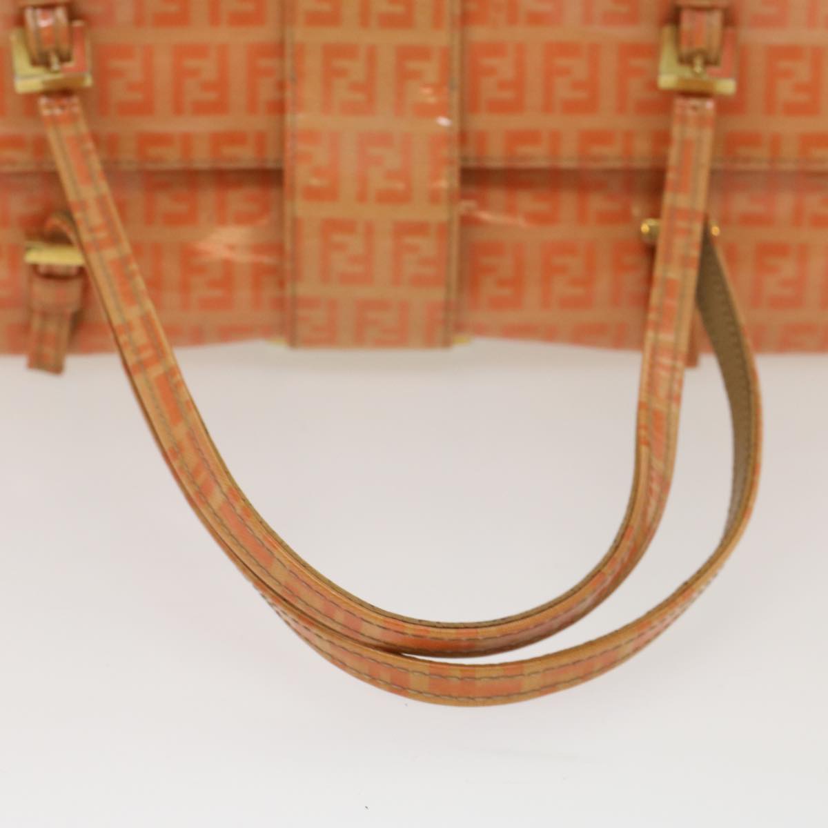 FENDI Zucchino Canvas Mamma Baguette Hand Bag Enamel Orange52439