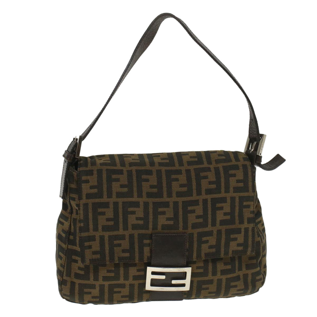 FENDI Zucca Canvas Mamma Baguette Shoulder Bag Brown52440