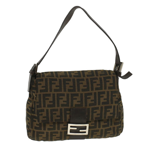FENDI Zucca Canvas Mamma Baguette Shoulder Bag Brown52440