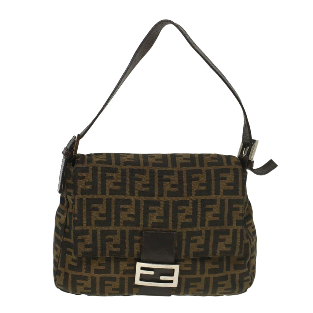 FENDI Zucca Canvas Mamma Baguette Shoulder Bag Brown52440