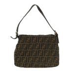 FENDI Zucca Canvas Mamma Baguette Shoulder Bag Brown52440