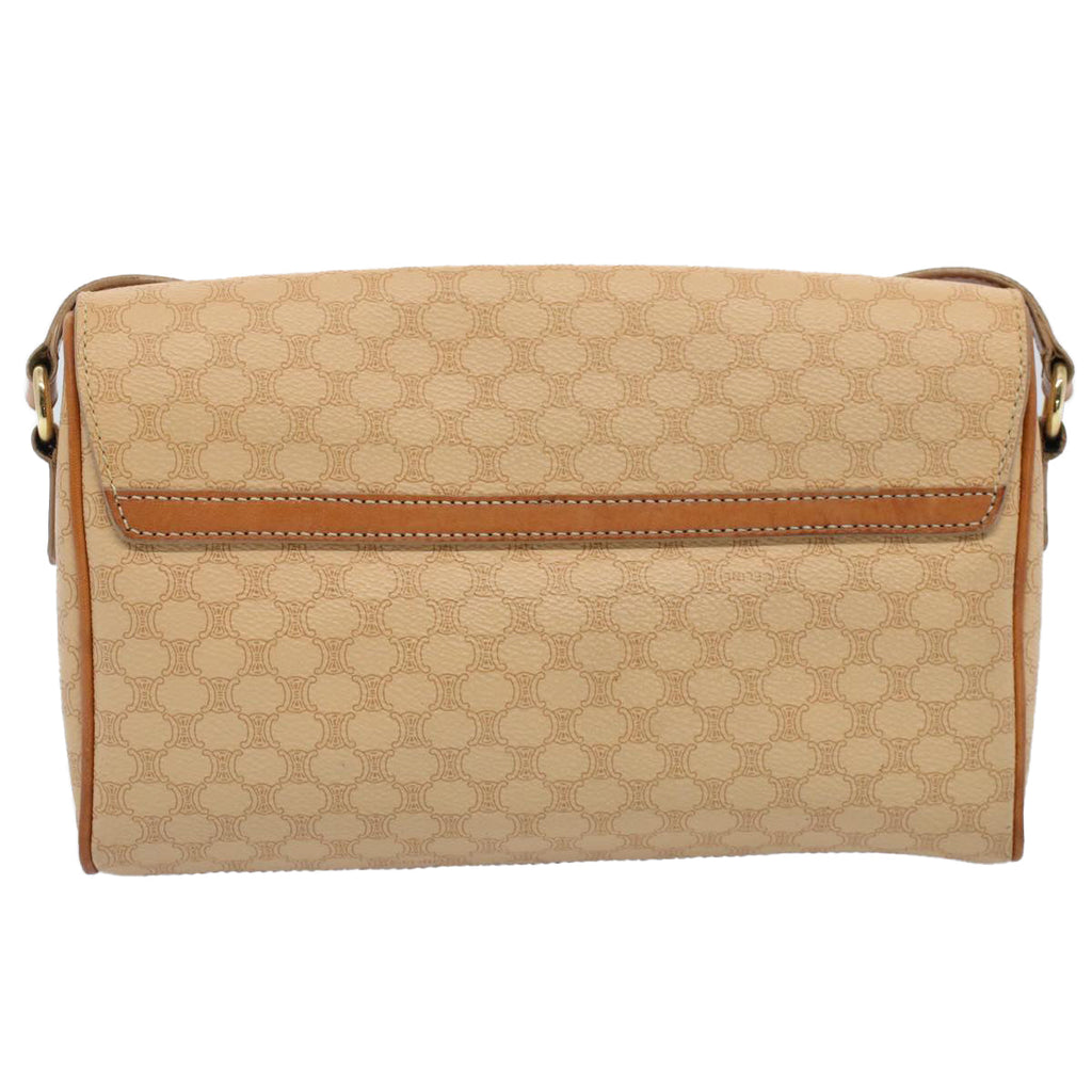 CELINE Macadam Canvas Shoulder Bag PVC Leather Beige  52441