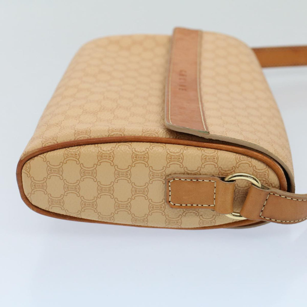 CELINE Macadam Canvas Shoulder Bag PVC Leather Beige  52441