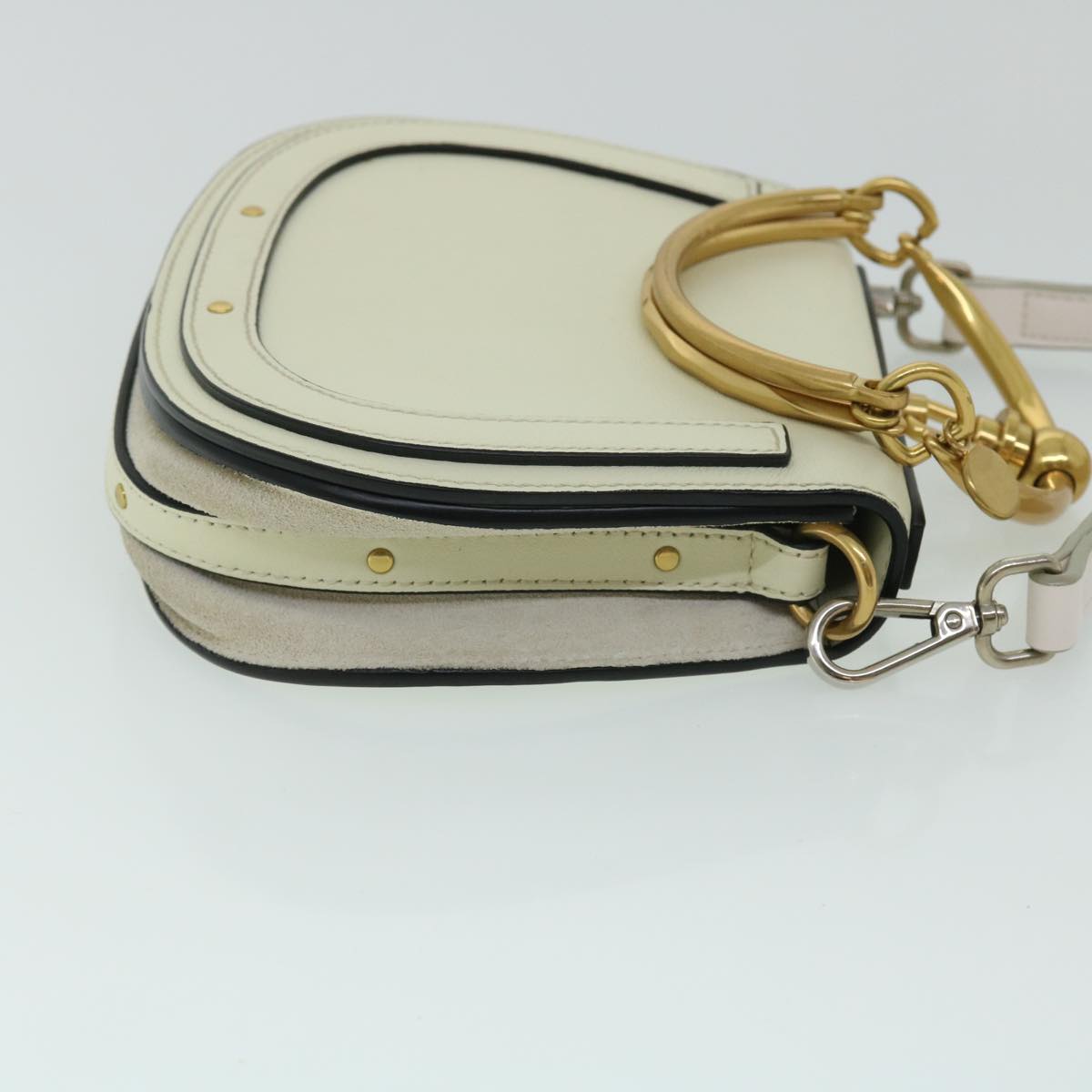 Chloe Small Bracelet Hand Bag Nile leather 2way Cream 52444