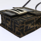 FENDI Zucca Canvas Mamma Baguette Shoulder Bag Brown Black52735