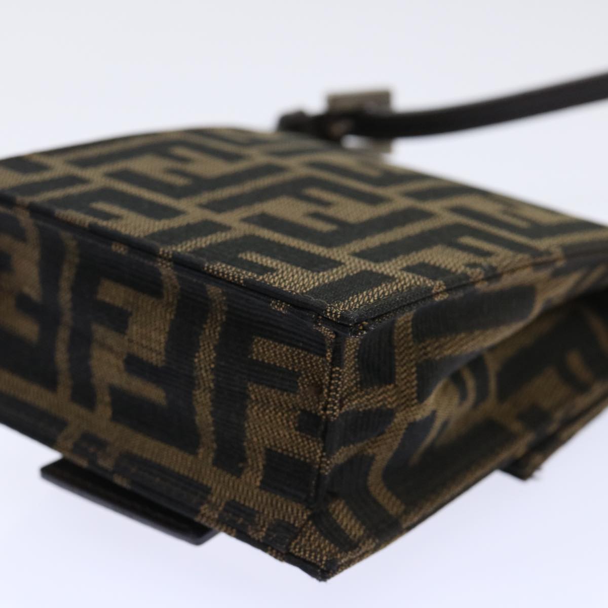 FENDI Zucca Canvas Mamma Baguette Shoulder Bag Brown Black52735