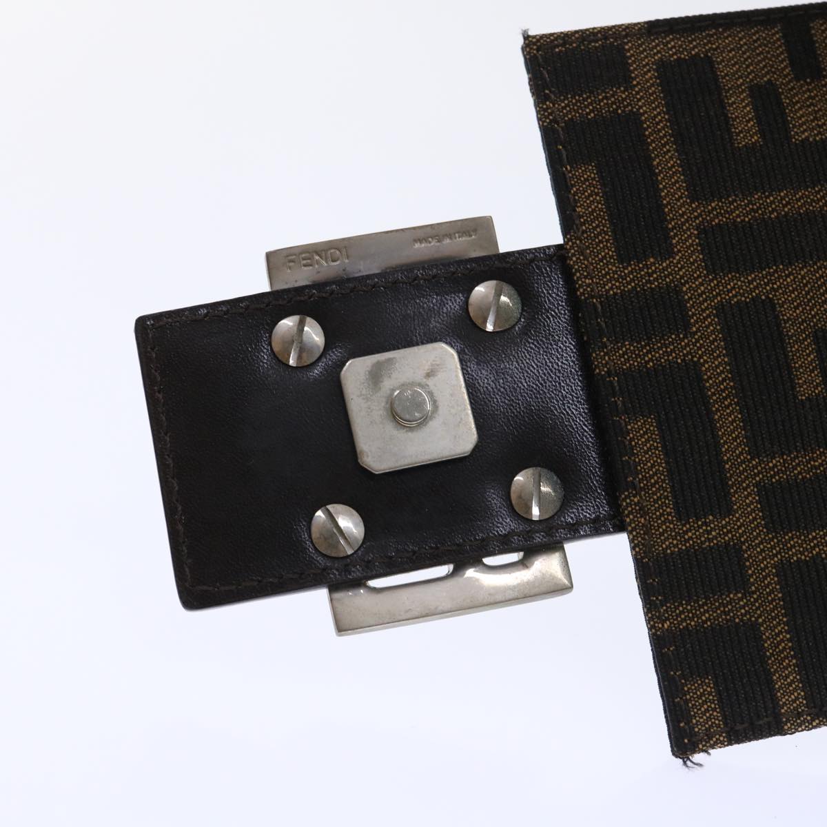 FENDI Zucca Canvas Mamma Baguette Shoulder Bag Brown Black52735