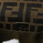 FENDI Zucca Canvas Mamma Baguette Shoulder Bag Brown Black52735