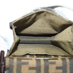 FENDI Zucca Canvas Mamma Baguette Shoulder Bag Brown Black52735