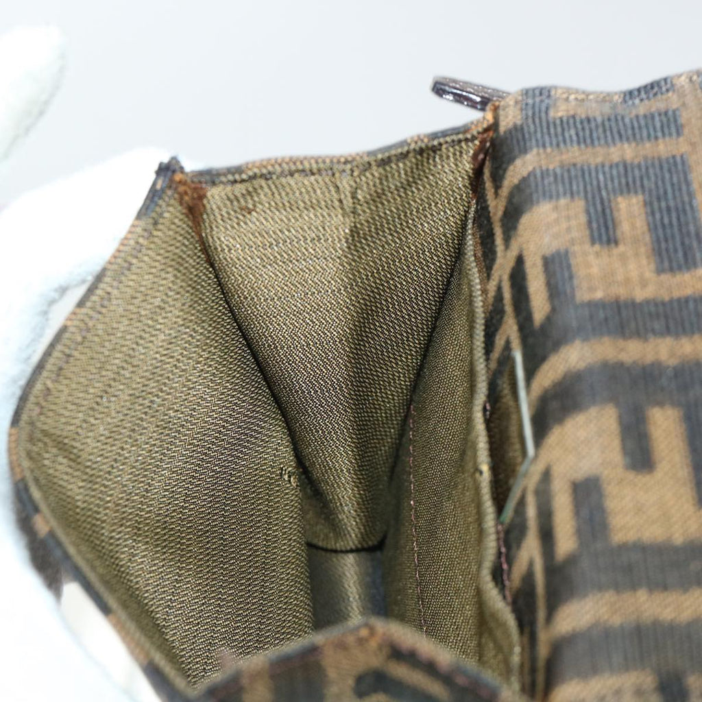 FENDI Zucca Canvas Mamma Baguette Shoulder Bag Brown Black52735