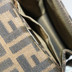 FENDI Zucca Canvas Mamma Baguette Shoulder Bag Brown Black52735