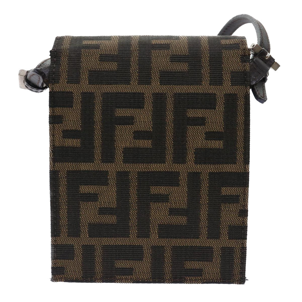 FENDI Zucca Canvas Mamma Baguette Shoulder Bag Brown Black52735