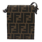 FENDI Zucca Canvas Mamma Baguette Shoulder Bag Brown Black52735
