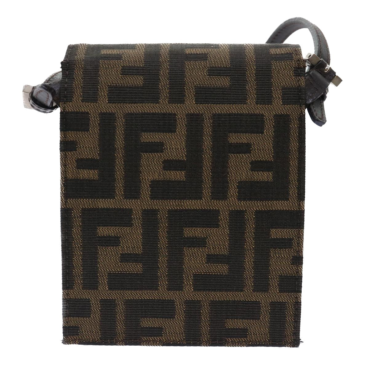 FENDI Zucca Canvas Mamma Baguette Shoulder Bag Brown Black52735
