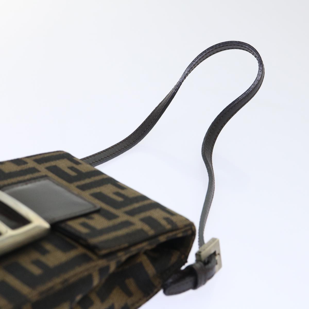 FENDI Zucca Canvas Mamma Baguette Shoulder Bag Brown Black52735