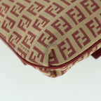 FENDI Zucchino Canvas Mamma Baguette Shoulder Bag Beige Red52738