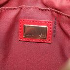 FENDI Zucchino Canvas Mamma Baguette Shoulder Bag Beige Red52738