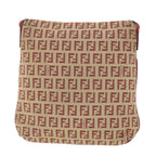 FENDI Zucchino Canvas Mamma Baguette Shoulder Bag Beige Red52738