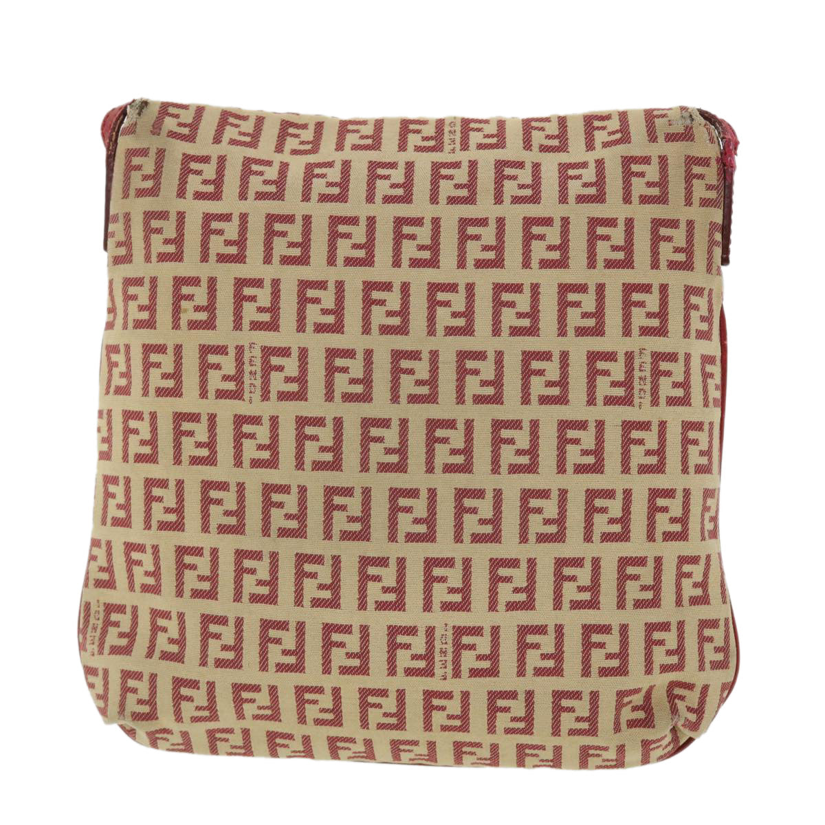 FENDI Zucchino Canvas Mamma Baguette Shoulder Bag Beige Red52738