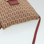 FENDI Zucchino Canvas Mamma Baguette Shoulder Bag Beige Red52738