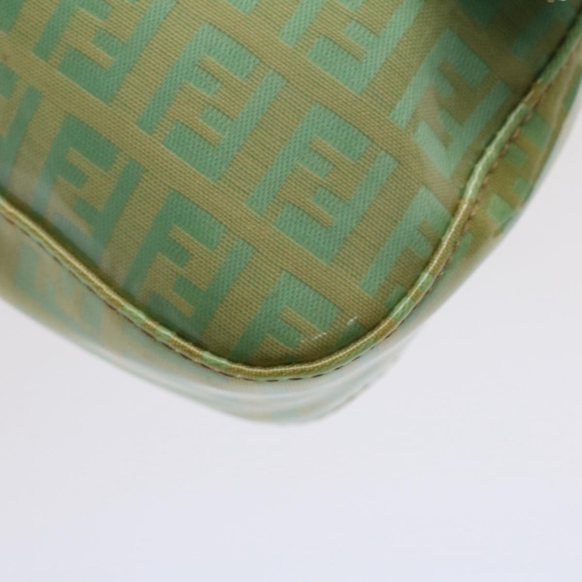 FENDI Mamma Baguette Shoulder Bag Coated Canvas Light Blue52741