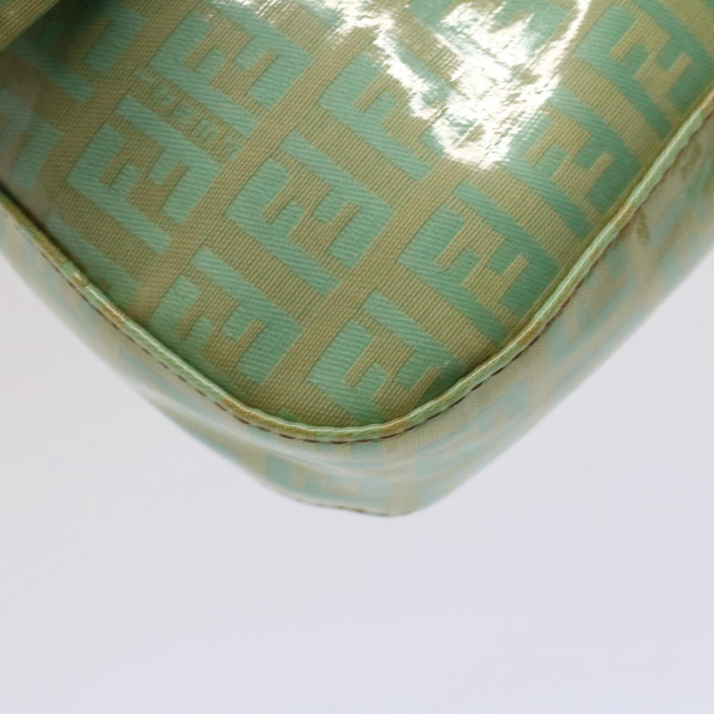 FENDI Mamma Baguette Shoulder Bag Coated Canvas Light Blue52741