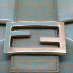 FENDI Mamma Baguette Shoulder Bag Coated Canvas Light Blue52741