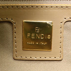 FENDI Mamma Baguette Shoulder Bag Coated Canvas Light Blue52741