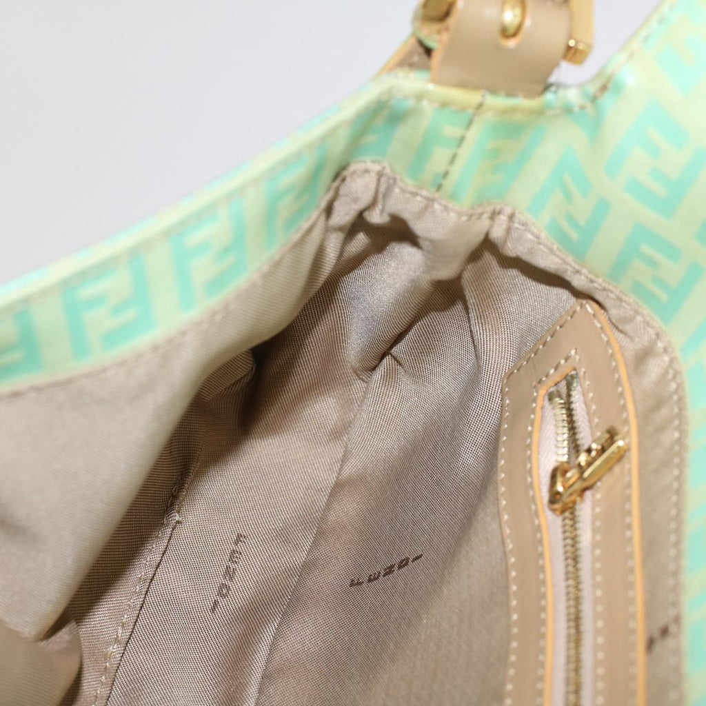 FENDI Mamma Baguette Shoulder Bag Coated Canvas Light Blue52741