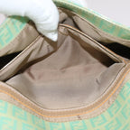 FENDI Mamma Baguette Shoulder Bag Coated Canvas Light Blue52741