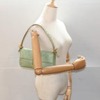 FENDI Mamma Baguette Shoulder Bag Coated Canvas Light Blue52741